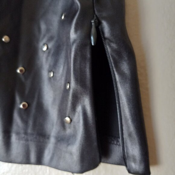 INDEED Black Silver-Studded Leather Look-alike Tank Women's S - Picture 3 of 8